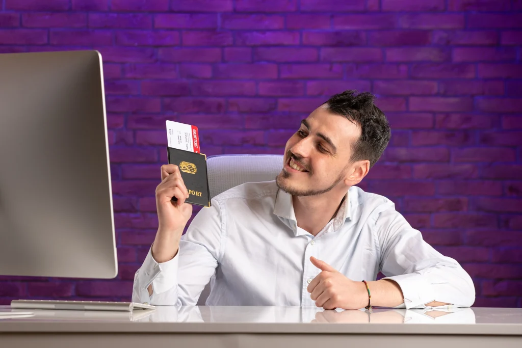 man get a passport and work permit indonesia